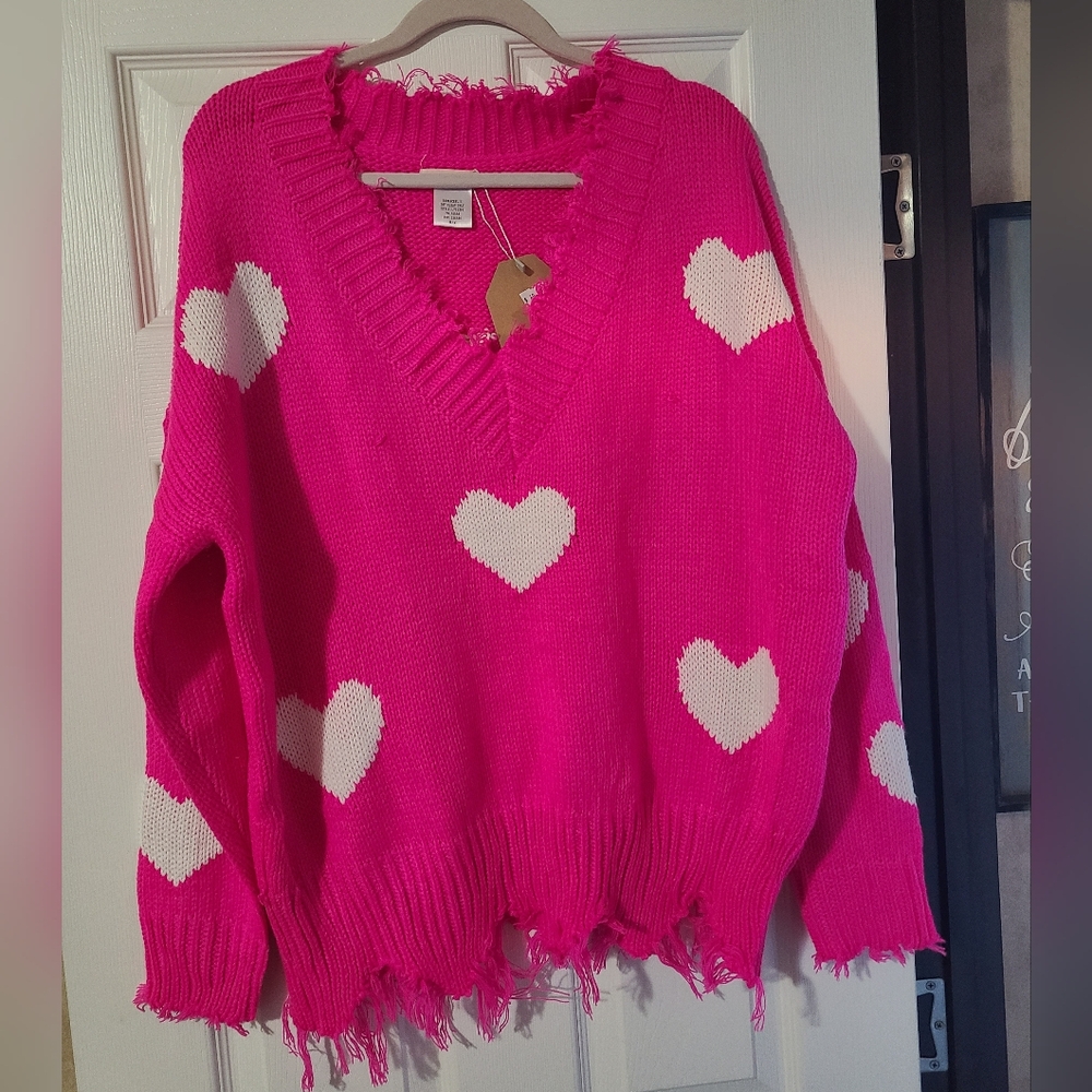 NWT Main Strip heart Sweater - Picture 4 of 5